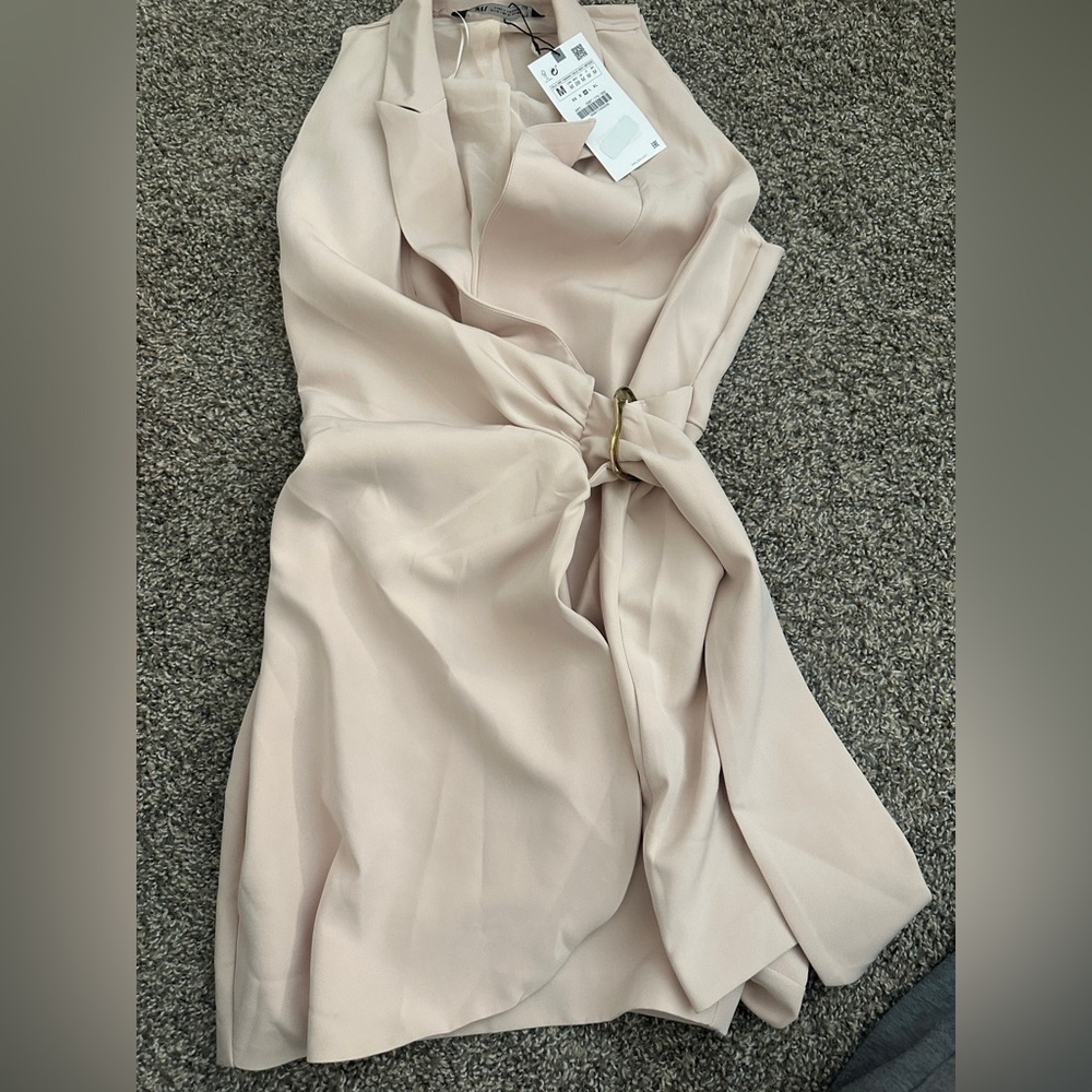 Buckled Wrap Jumpsuit Blazer